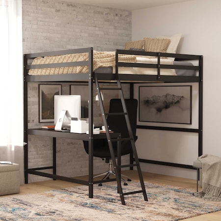 Flash Furniture Espresso Full Loft Bed Frame with Desk and Ladder MH-LBD5-ESP-F-GG